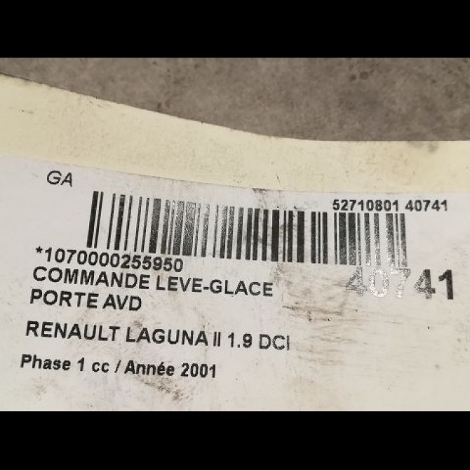 Commande lève-glace porte avant droite occasion RENAULT LAGUNA II Phase 1 11-2000->03-2005 1.9 DCI 110ch 8200167230 2