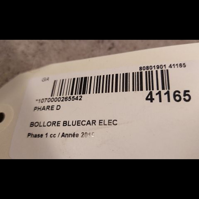 Phare droit occasion BOLLORE BLUECAR Phase 1 01-2011->... ELEC 3