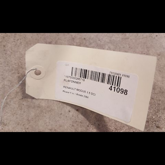 Plafonnier occasion RENAULT MODUS Phase 1 09-2004->12-2007 1.5 DCI 65ch 8200073231 3