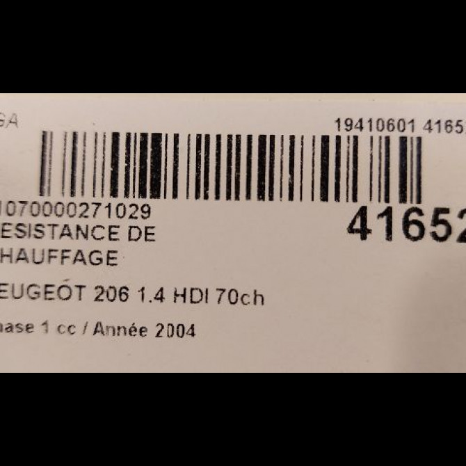 Resistance de chauffage occasion PEUGEOT 206 Phase 1 09-1998->03-2009 1.4 HDI 70ch 6450EN 3