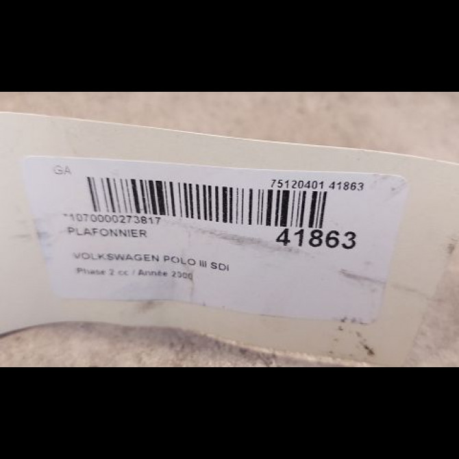 Plafonnier occasion VOLKSWAGEN POLO III Phase 2 11-1999->12-2001 SDI 2