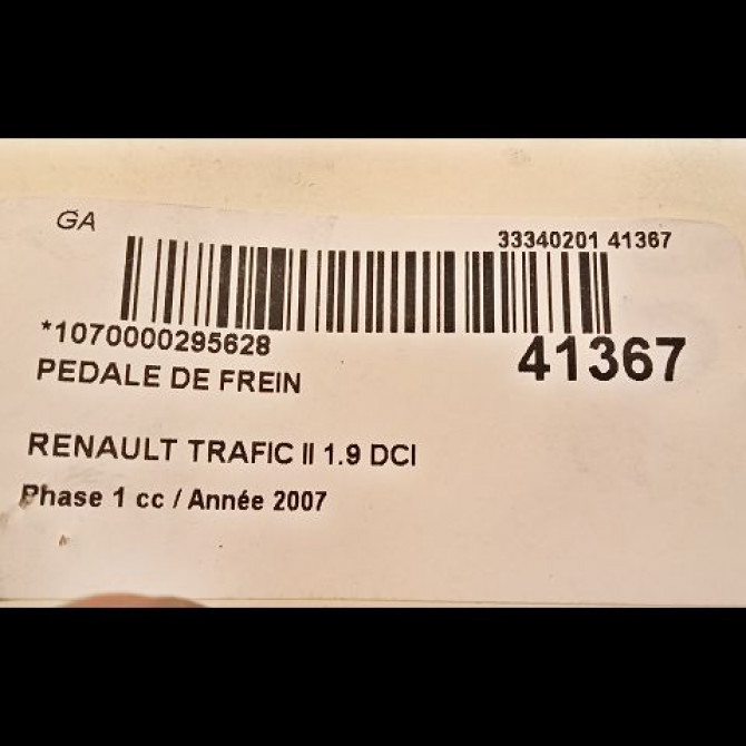 Pedale de frein occasion RENAULT TRAFIC II Phase 1 10-2001->08-2006 1.9 DCI 100ch 2