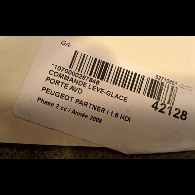 Commande lève-glace porte avant droite occasion PEUGEOT PARTNER I Phase 2 11-2002->05-2008 1.6 HDI 90ch 2
