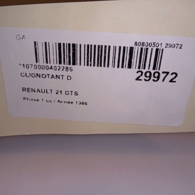 Clignotant droit occasion RENAULT 21 Phase 1 01-1986->06-1989 GTS 4
