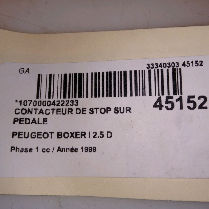 occasion PEUGEOT BOXER I Phase 1 07-1994->02-2002 2.5 D 453429 4