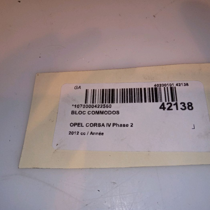 Bloc commodos occasion OPEL CORSA IV Phase 2 01-2011->03-2015 6