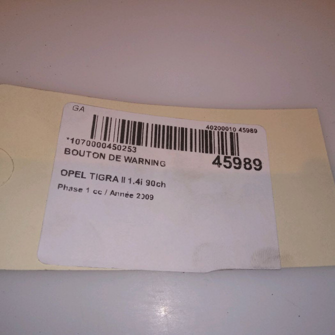 Bouton de warning occasion OPEL TIGRA II Phase 1 09-2004->... 1.4i 90ch 95526834 4