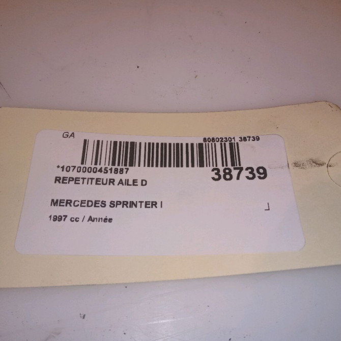 Répétiteur aile droite occasion MERCEDES SPRINTER I Phase 1 05-1995->03-2000 4