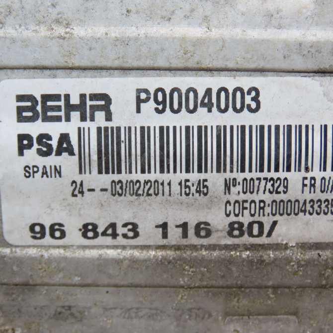 Echangeur air occasion PEUGEOT 207 Phase 1 04-2006->06-2013 1.6 HDI 8v 92ch 384N8 3