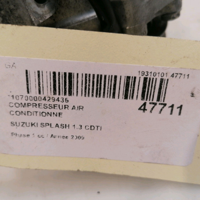 Compresseur air conditionne occasion SUZUKI SPLASH Phase 1 03-2008->12-2012 1.3 CDTI 75ch 9520084EA0 6