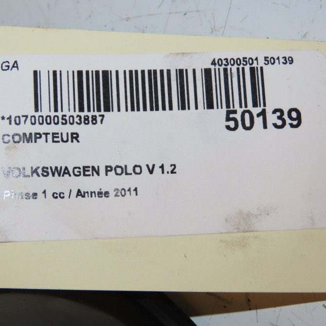 Compteur occasion VOLKSWAGEN POLO V POLO V Phase 1 2009-09-01->2014-05-31 1.2 70ch 6R0920860F 4