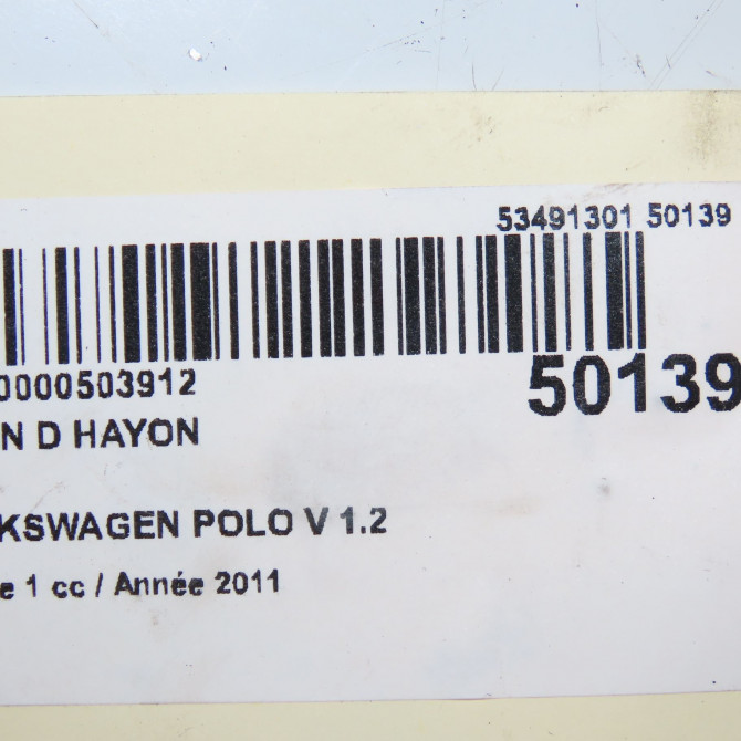 Verin droit hayon occasion VOLKSWAGEN POLO V POLO V Phase 1 2009-09-01->2014-05-31 1.2 70ch 6R6827550D 4