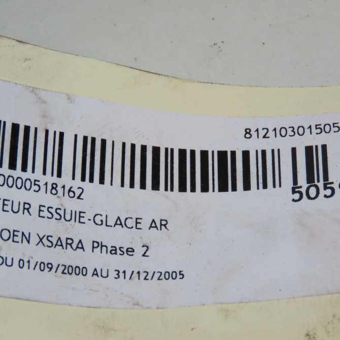 Moteur essuie-glace arrière occasion CITROEN XSARA Phase 2 09-2000->12-2005 1.9 D 6405H2 6