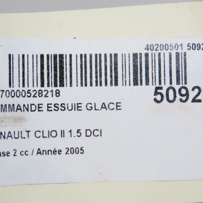 Commande essuie glace occasion RENAULT CLIO II Phase 2 06-2001->07-2006 1.5 DCI 65ch 5