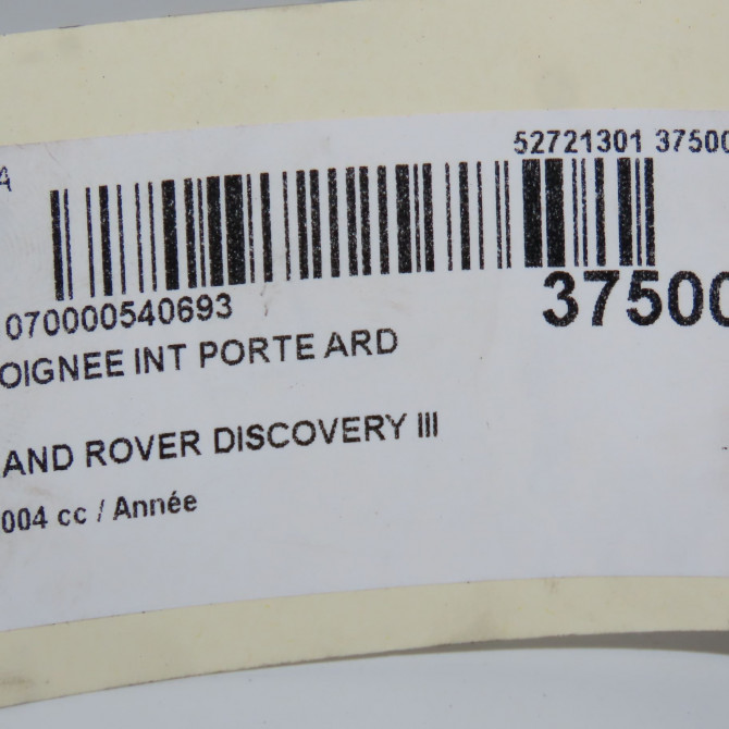 Poignee int porte ard occasion LAND ROVER DISCOVERY III phase 1 09-2004->09-2009 4