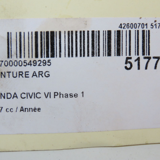 Ceinture arrière gauche occasion HONDA CIVIC VI Phase 1 03-2001->12-2003 82450S03G11ZB 5