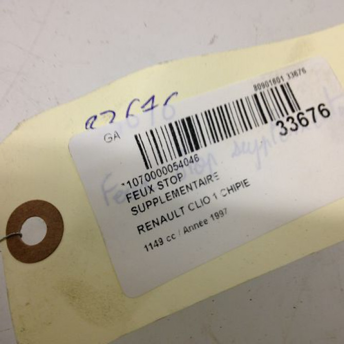 Feux stop supplementaire occasion RENAULT CLIO I Phase 3 03-1996->08-1998 1.2 7700847733 3