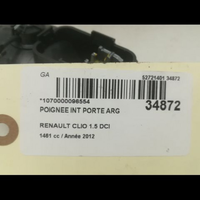 Poignee int porte arg occasion RENAULT CLIO III Phase 2 03-2009->12-2014 1.5 DCI 90ch 8201053836 3
