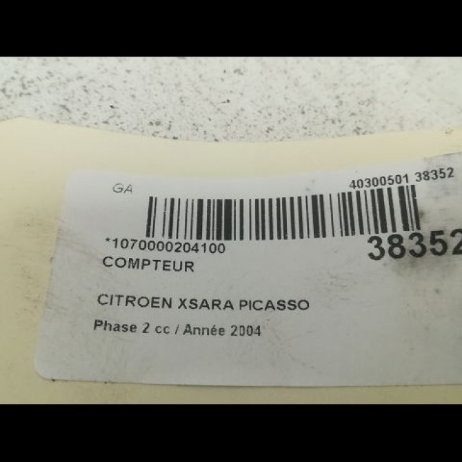 Compteur occasion CITROEN XSARA PICASSO Phase 2 02-2004->12-2010 1.6 HDI 110ch 6105GL 3