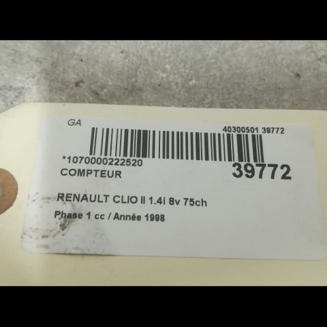 Compteur occasion RENAULT CLIO II Phase 1 03-1998->06-2001 1.4i 8v 75ch 8200054416 3