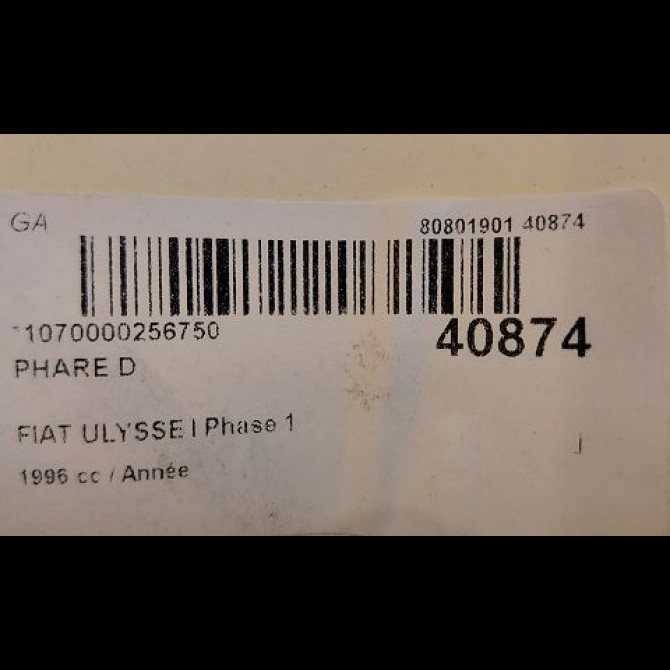 Phare droit occasion FIAT ULYSSE I Phase 1 02-1995->09-2002 3