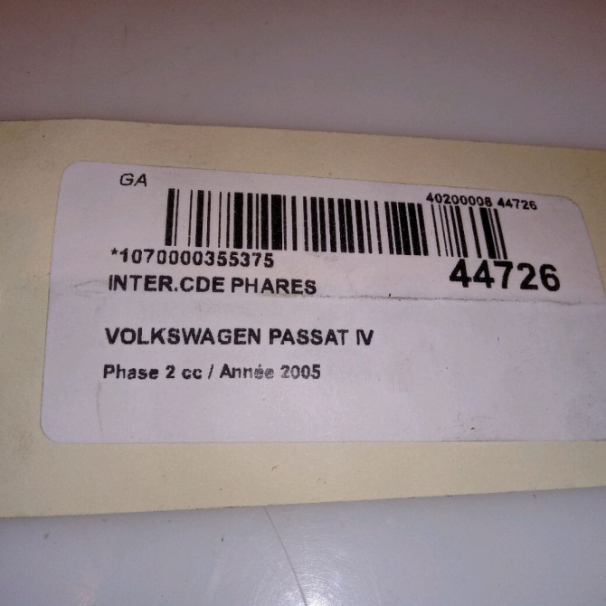 Interrupteur commande de phares occasion VOLKSWAGEN PASSAT IV Phase 2 10-2000->03-2005 1.9 TDI 130ch 1C0941531A20H 4