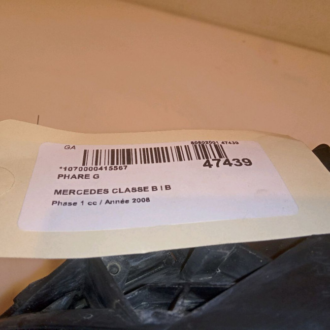 Phare gauche occasion MERCEDES CLASSE B I Phase 1 06-2005->04-2008 B 180 CDI 1698202561 4
