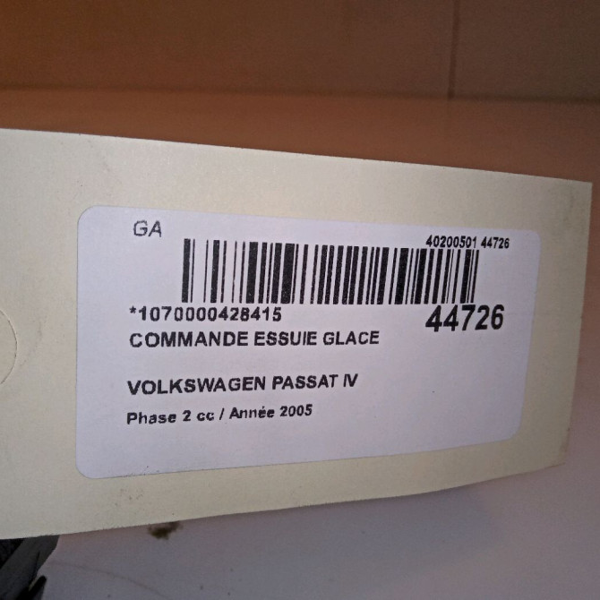 Commande essuie glace occasion VOLKSWAGEN PASSAT IV Phase 2 10-2000->03-2005 1.9 TDI 130ch 4B0953503G01C 4