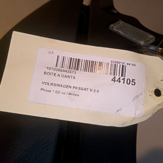 Boite à gants occasion VOLKSWAGEN PASSAT V Phase 1 04-1995->04-1999 2.0 TDI 140ch 3C1857114E9B9 5