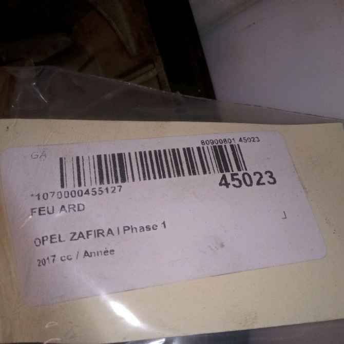 Feu arrière droit occasion OPEL ZAFIRA I Phase 1 03-1999->07-2005 4