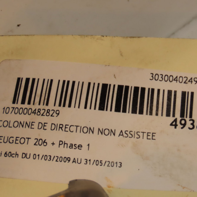 Colonne de direction non assistee occasion PEUGEOT 206 + Phase 1 03-2009->05-2013 1.1i 60ch 96779215XT 3