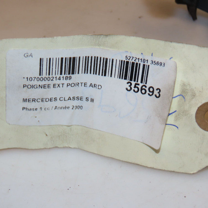 Poignee ext porte ard occasion MERCEDES CLASSE S III Phase 1 10-1998->09-2005 S600 367ch 22076014709999 3