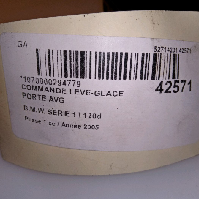 Commande lève-glace porte avant gauche occasion B.M.W. SERIE 1 I Phase 1 05-2004->12-2006 120d 4