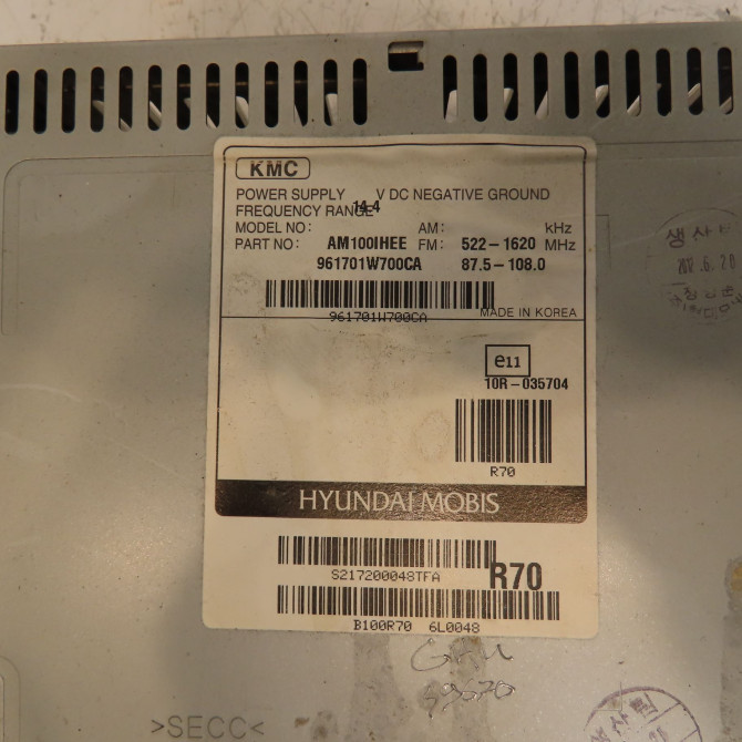 Autoradio occasion KIA RIO III Phase 1 06-2011->... 1.1 CRDI 75ch 961701W750CA 3