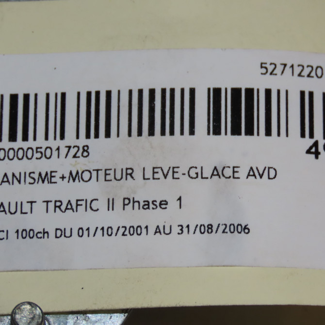 Mecanisme + moteur lève-glace avant droit occasion RENAULT TRAFIC II Phase 1 10-2001->08-2006 1.9 DCI 100ch 7700311821 5