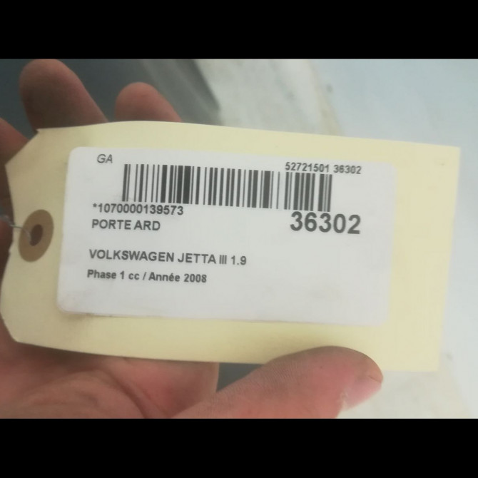 Porte arrière droite occasion VOLKSWAGEN JETTA III Phase 1 09-2005->12-2010 1.9 TDI 105ch 1K5833302Q 3