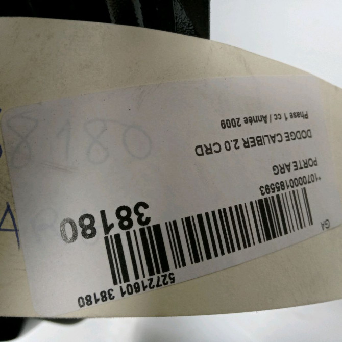 Porte arrière gauche occasion DODGE CALIBER Phase 1 06-2006->... 2.0 CRD 5074163AE 3