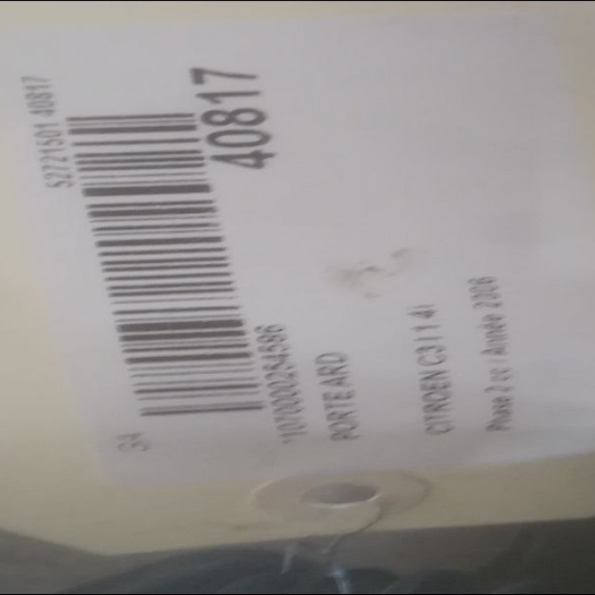 Porte arrière droite occasion CITROEN C3 I Phase 2 10-2005->12-2010 1.4i 9008Q5 3