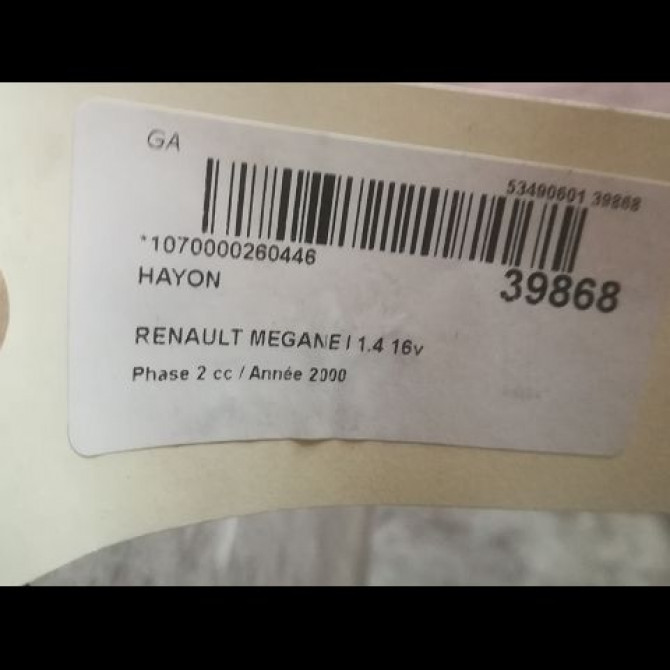 Hayon occasion RENAULT MEGANE I Phase 2 03-1999->06-2003 1.4 16v 7751471868 2
