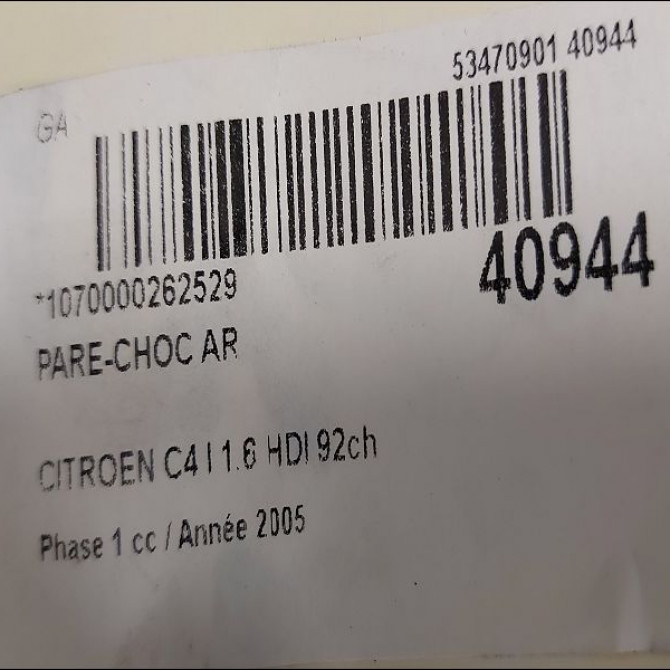 Pare-choc arrière occasion CITROEN C4 I Phase 1 11-2004->07-2008 1.6 HDI 92ch 7410X0 4