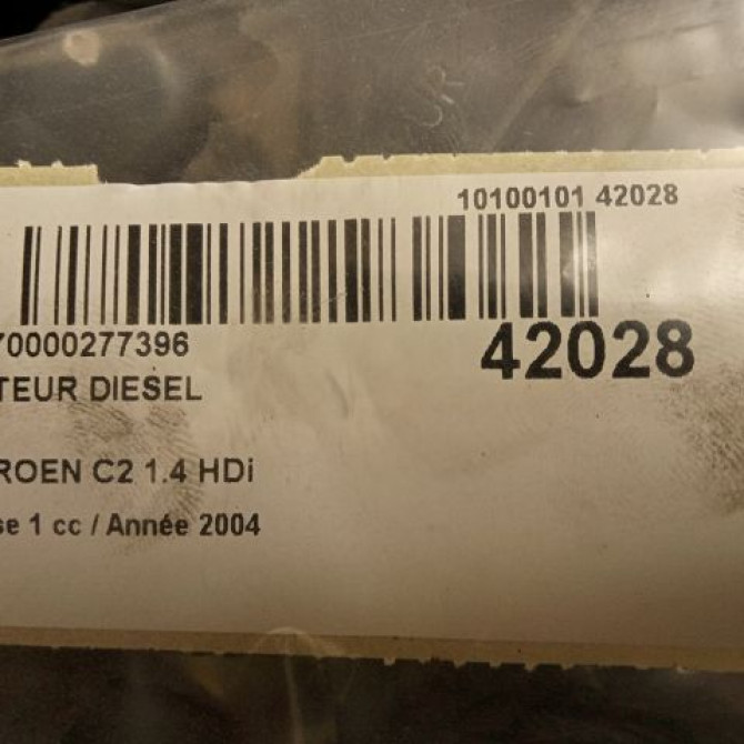 Moteur diesel occasion CITROEN C2 Phase 1 09-2003->10-2008 1.4 HDi 135EJ 6