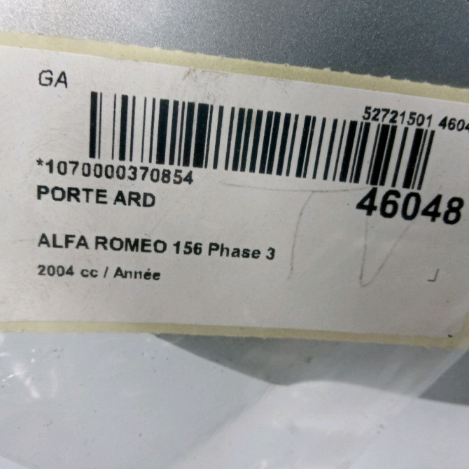 Porte arrière droite occasion ALFA ROMEO 156 Phase 3 SW 07-2003->12-2005 60676315 3