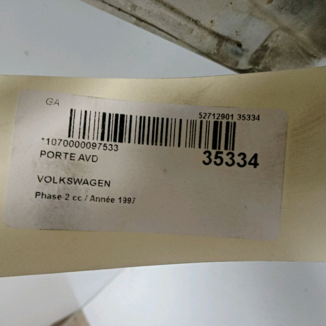 Porte avant droite occasion VOLKSWAGEN TRANSPORTER IV Phase 2 03-1996->06-2003 2.5 TDI 102ch 7D0831056C 3