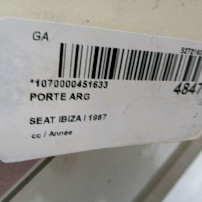Porte arrière gauche occasion SEAT IBIZA I 3