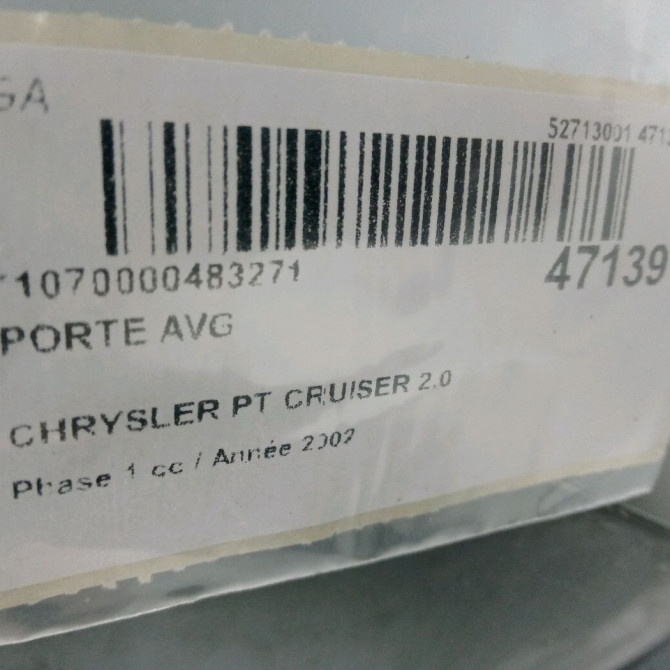 Porte avant gauche occasion CHRYSLER PT CRUISER Phase 1 09-2000->12-2005 2.0 141ch 5015855AD 2