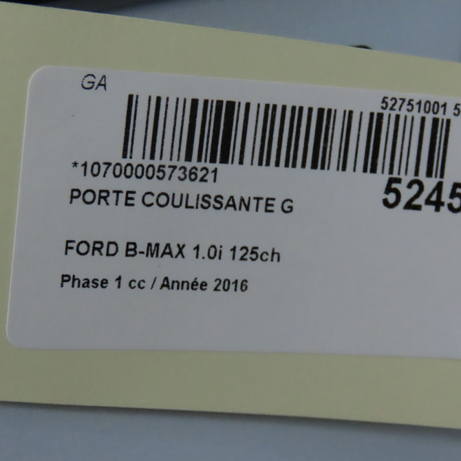 Porte coulissante g occasion FORD B-MAX Phase 1 06-2012->... 1.0i 125ch 1752839 4