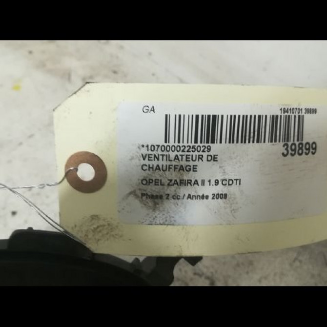 Ventilateur de chauffage occasion OPEL ZAFIRA II Phase 2 01-2008->12-2014 1.9 CDTI 100ch 13214734 2