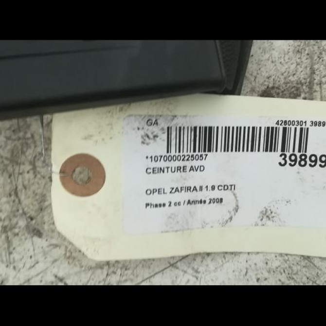 Ceinture avant droite occasion OPEL ZAFIRA II Phase 2 01-2008->12-2014 1.9 CDTI 100ch 13242305 2