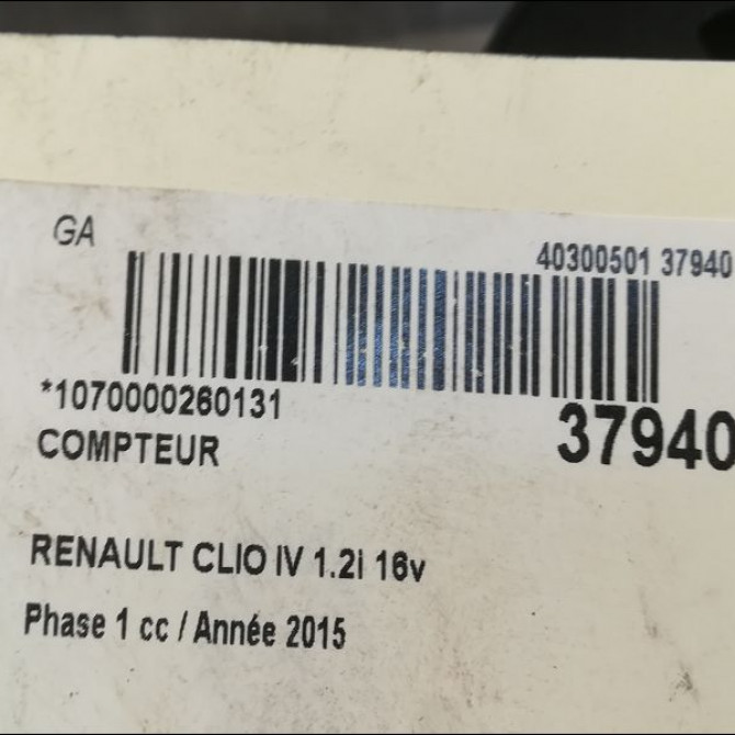 Compteur occasion RENAULT CLIO IV Phase 1 07-2012->... 1.2i 16v 75ch 248109642R 3