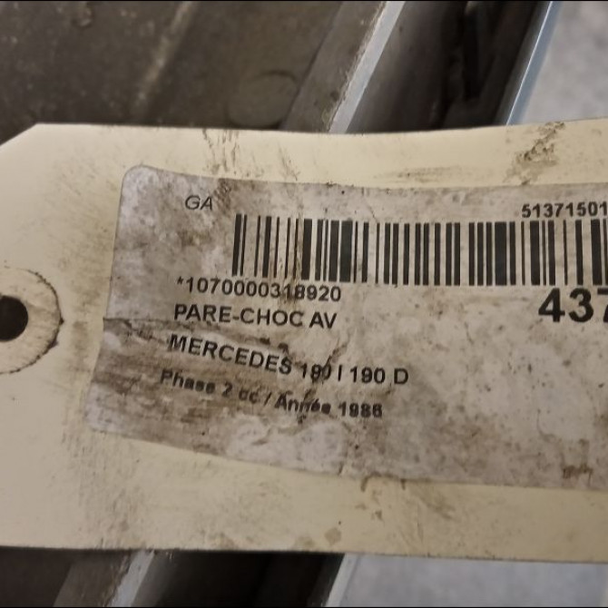Pare-choc avant occasion MERCEDES 190 I Phase 2 09-1988->06-1993 190 D 2